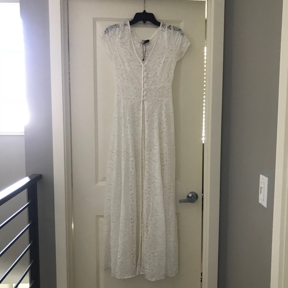 Lace Dress with Button Detail